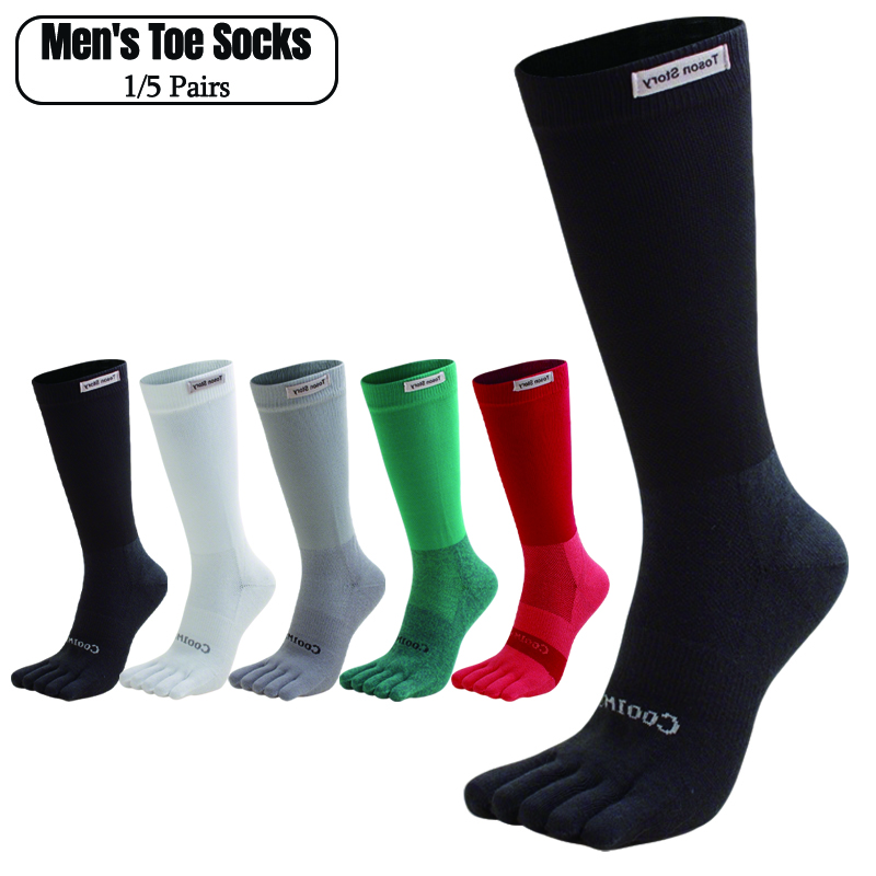 Toe Sock Split - 1/5 ペアメンズハイクルーファイブトゥソックスクールマックス通気性速乾性吸湿性アスレチックスプリットトゥソックスアウトドアハイキング