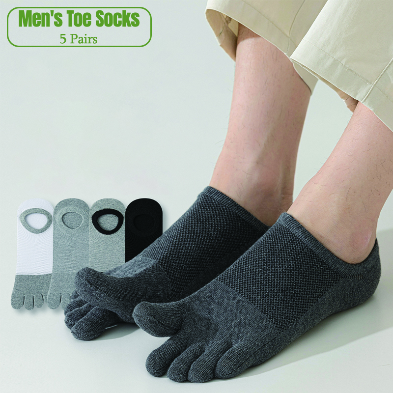 Toe Sock Split - 5足組 メンズ ノーショー トゥソックス 夏用 薄手