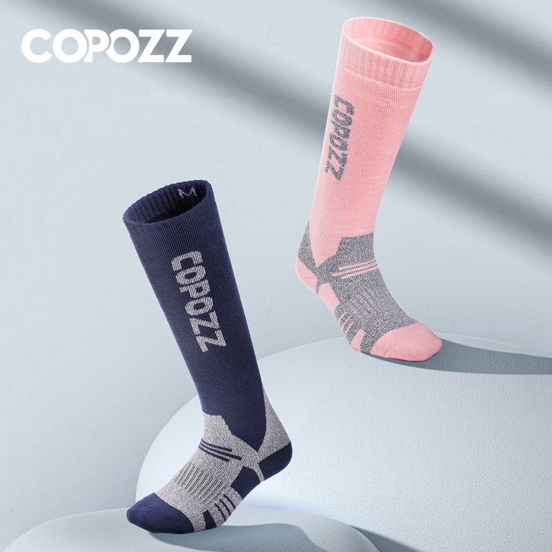 Thermal Sock Winter - COPOZZ 冬男性女性サーマルスキーソックス暖かいウールサイクリングサッカースノーボードソックス肥厚ハイチューブ吸湿靴下