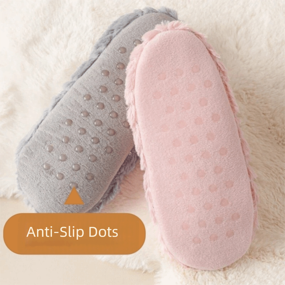 Thermal Sock Winter - 高品質厚手スリッパソックス 保温性抜群 柔らかい室内用スリッパ 滑り止め付き 蝶結び付き 室内用フロアソックス