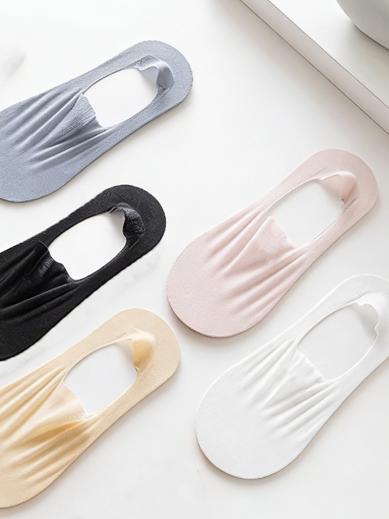 Invisibility Sock Loafer - レディースアイスシルクインビジブルノーショーソックス、1/5ペアマルチカラー通気性軽量ソックス、ローファー＆デイリーカジュアルウェア用