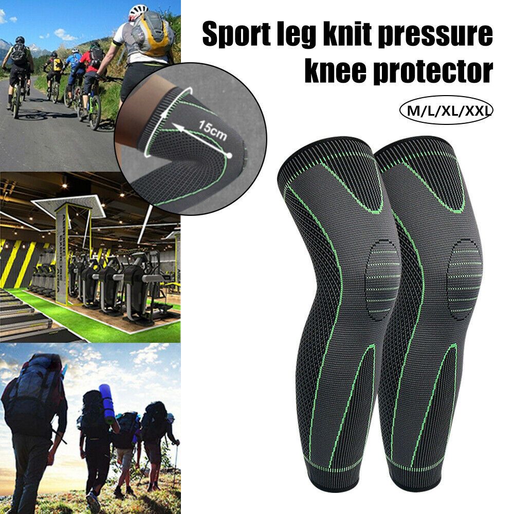 Compression Sleeve Calf - 膝サポートブレース圧縮、長いフルレッグスリーブ、関節炎ランニングジムスポーツパッド