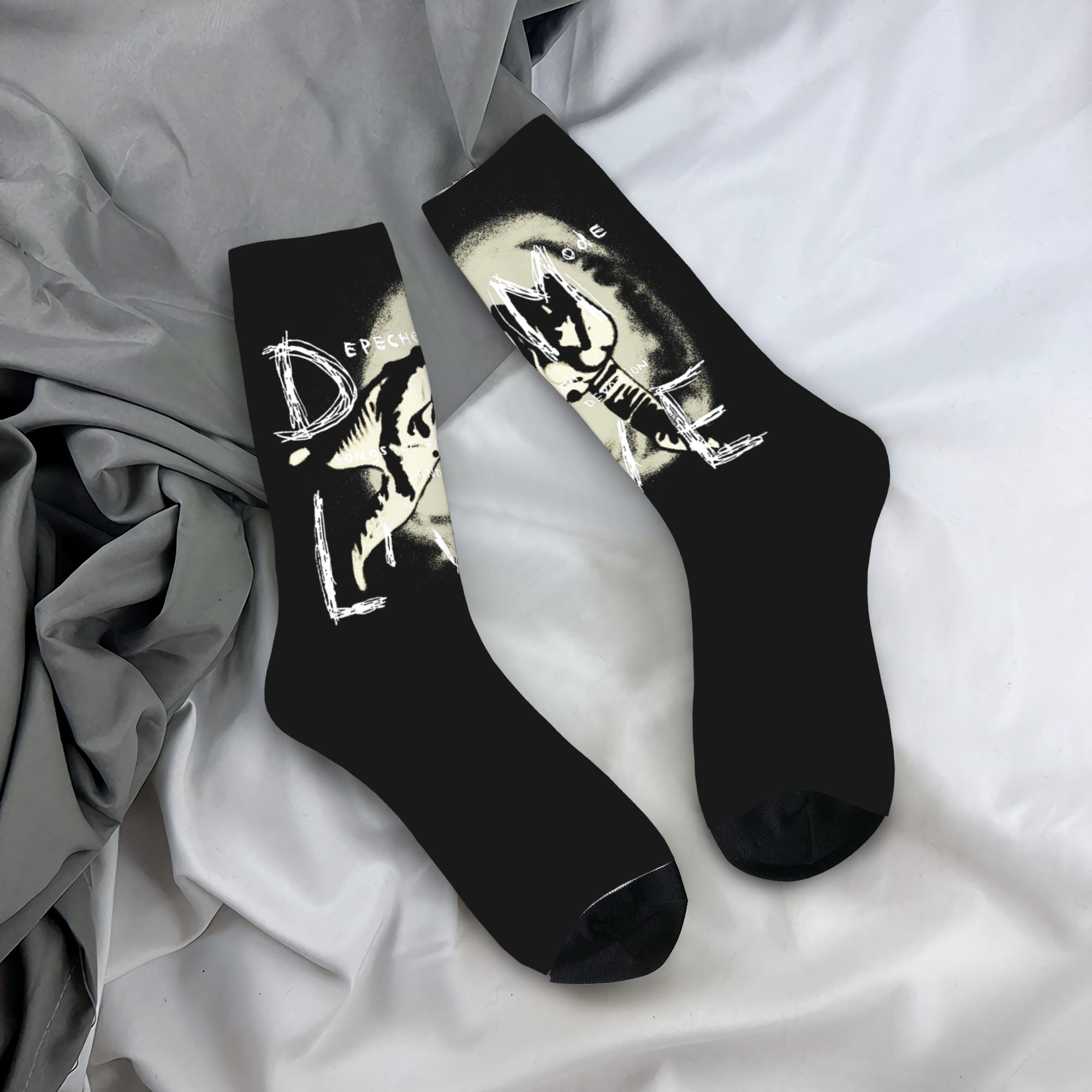 Dress Sock Men - カスタム電子ロックデペッシュクールモードドレスソックス男性用女性用暖かいファッションノベルティクルーソックス