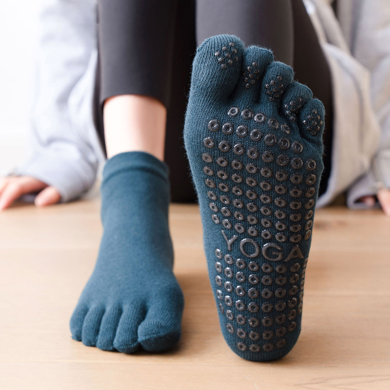 Grip Sock Yoga - 5つま先の滑り止めソックス,通気性,滑り止め,綿,ヨガ,バレエ,フィットネス,スポーツ用
