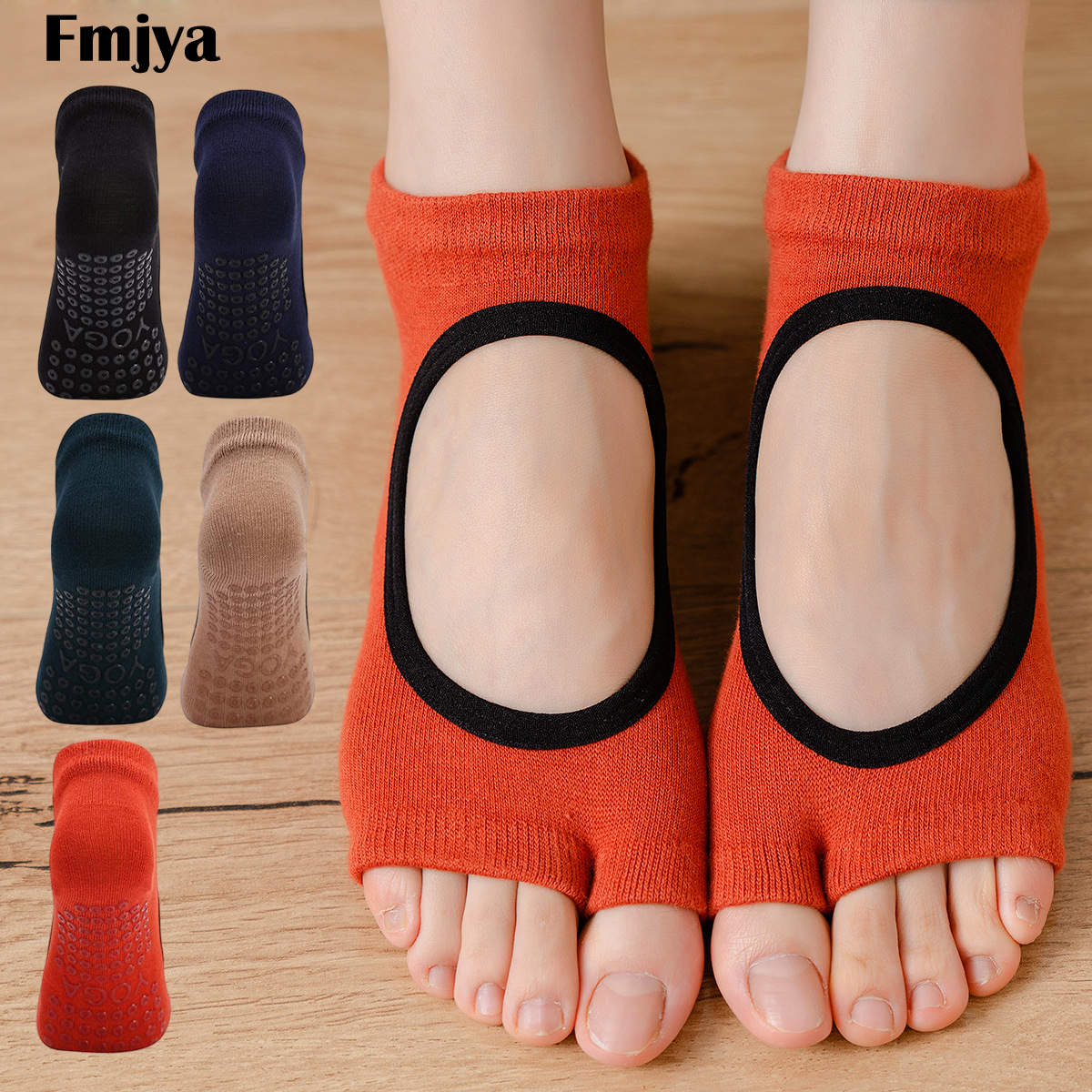 Toe Sock Split - スプリット 2 つま先ヨガソックス通気性コーマ綿背中の開いたピラティス バレエ ダンス フィットネスハーフつま先靴下