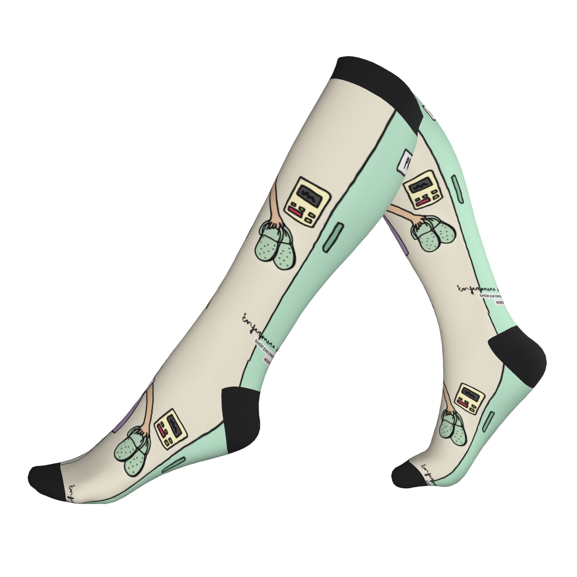Compression Sock Medical - Enfermera En Apuros ドクターナース医療健康ドレスソックス男性用女性用暖かいファッションノベルティスポーツコンプレッションソックス