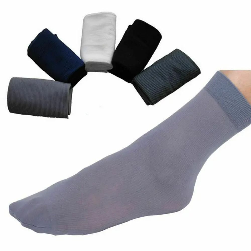 Silk Sock Bamboo - メンズ通気性ソックス,超薄型ソックス,ソリッド,ビジネス,足首,竹繊維,ソフト,夏,春,10ペア