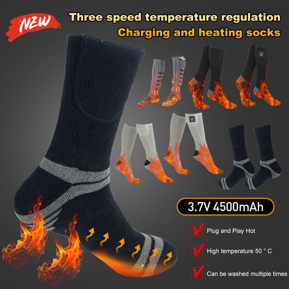 Thermal Sock Winter - 冬用電気加熱靴下 USB充電式サーマルヒーティングサーモソックス フットウォーマーソックス トレッキング スキー サイクリング