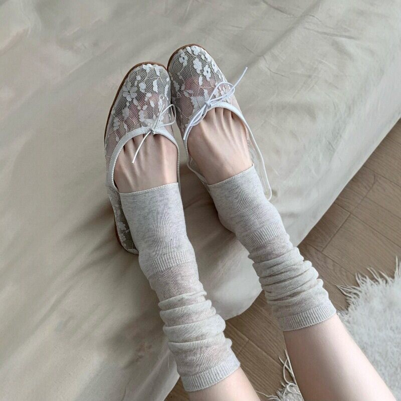 Boot Sock Slouchy - 1 ペアのシアーメッシュスラウチーレッグウォーマー、レイジーミニマリストハイカットソックス、通気性のあるスタックブーツカバー、メリージェーンローファー付き