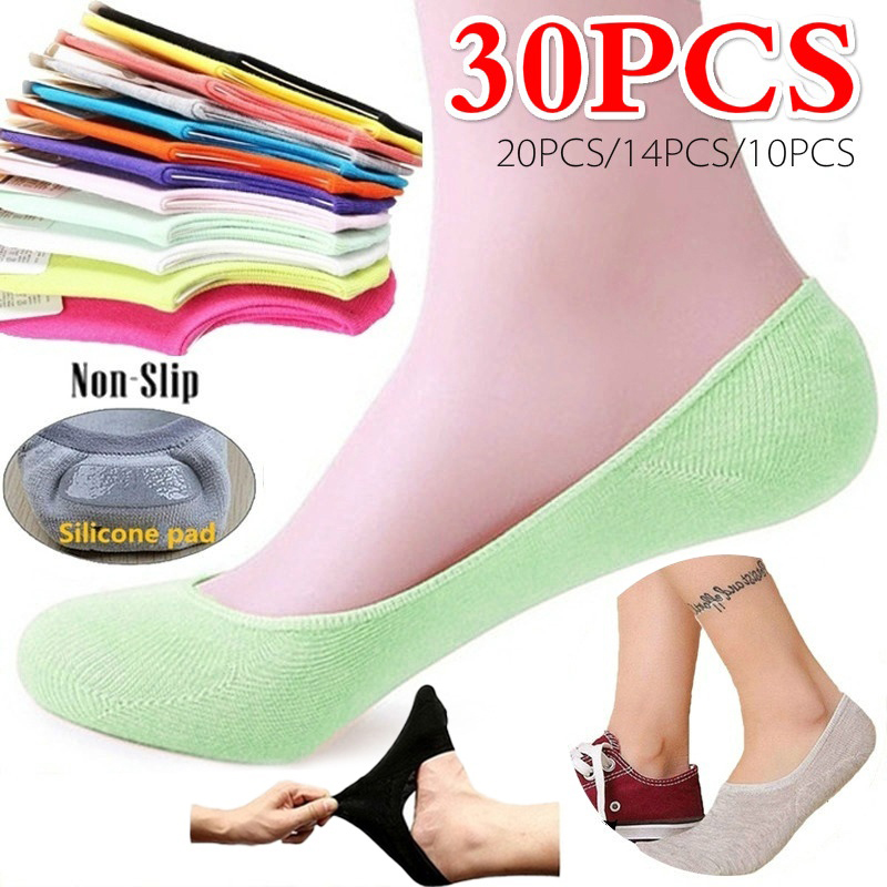 Invisibility Sock Loafer - 女性用滑り止めアンクルソックス,快適,5ペア,10ユニット