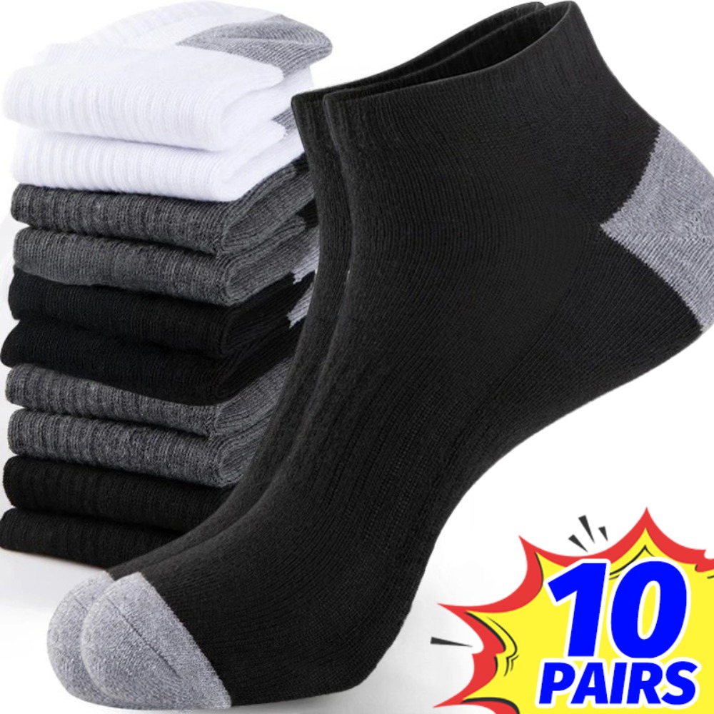 Ankle Sock Low Cut - 1-10 ペア通気性メンズサマーソックス軽量ソフトローカットアンクルソックスカラーブロックファッション日常着快適ソックス