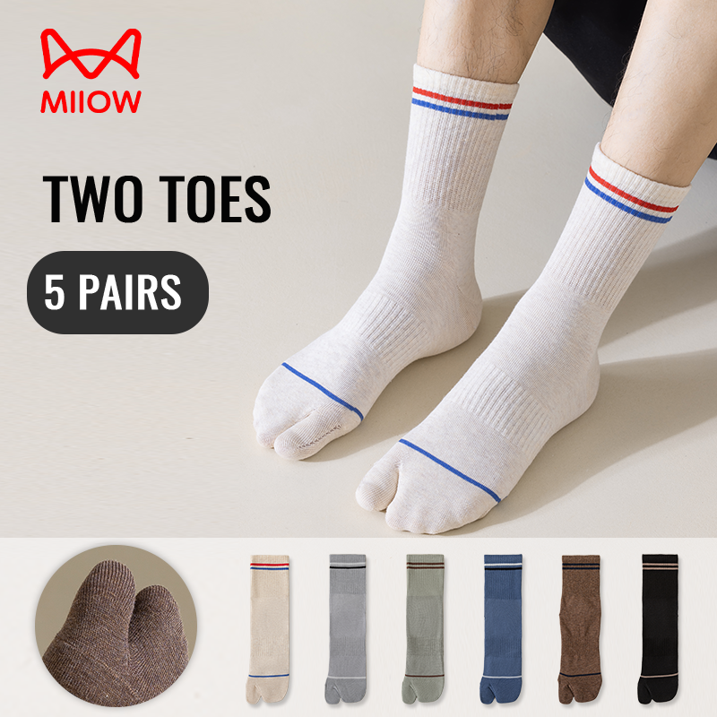 Toe Sock Split - MiiOW 日本製足袋ソックス スプリットトゥソックス メンズ 100%純綿 ロングソックス
