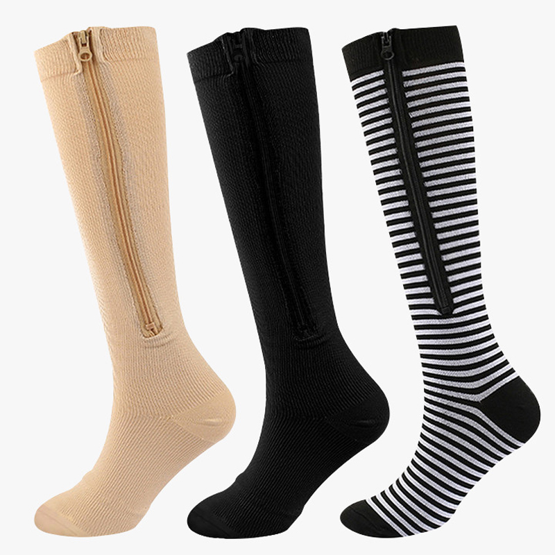 Compression Sock Medical - 医療用着圧ソックス,男性と女性用,伸縮性,高弾性,クローズドトゥ,浮腫,静脈瘤,1ペア