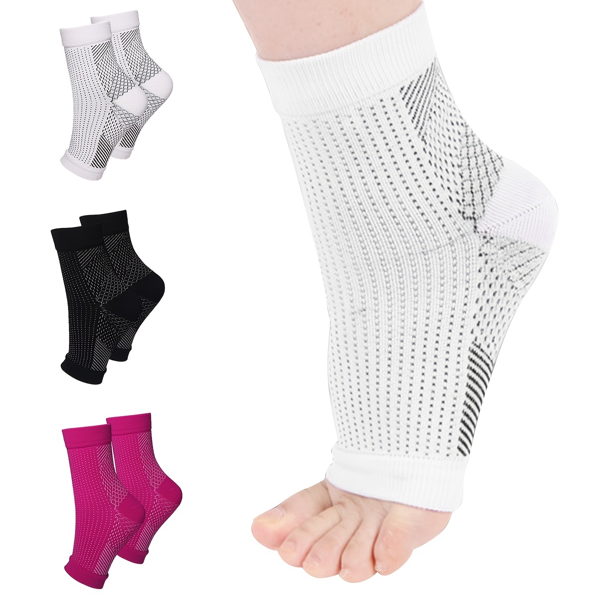 Ankle Brace Sock - 足首サポートソックス通気性足底筋膜炎腫れ緩和圧縮つま先なしソックス女性男性弾性ランニングソックス