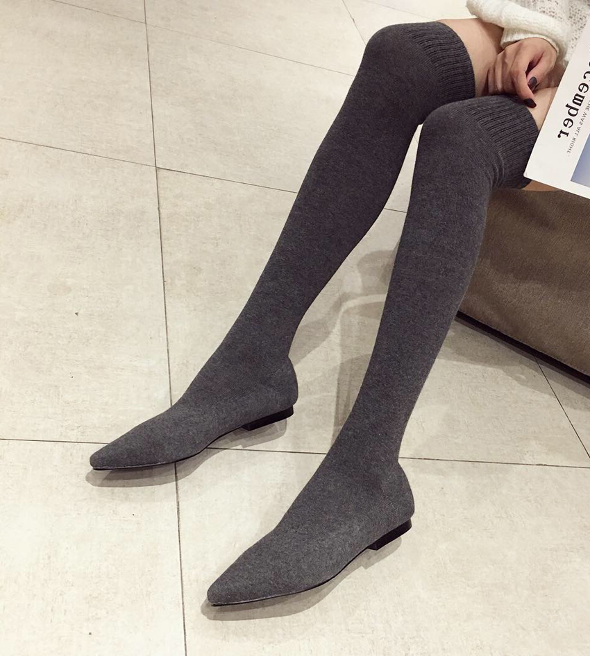 Boot Sock Slouchy - AIYKAZYSDL 2024 秋 キトゥン ローヒール アンクルブーツ