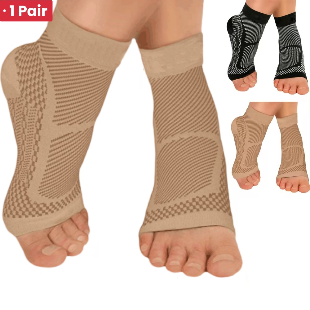 Ankle Brace Sock - 1 ペアスポーツ足首サポートブレース圧縮スリーブ足底筋膜炎靴下アキレス腱炎関節痛腫れかかと骨棘