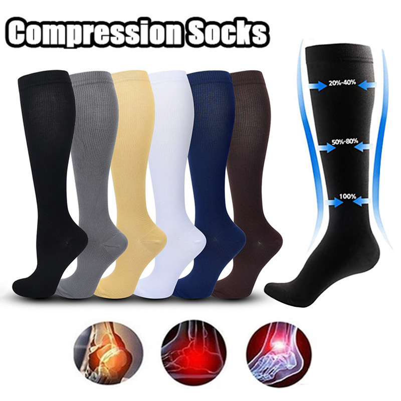 Compression Sleeve Calf - 1 ペアの女性用 & 男性用着圧ソックス 15-20 MMHg