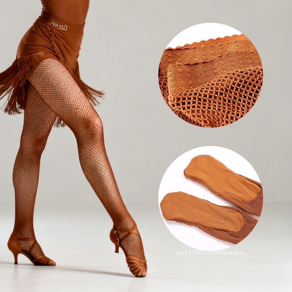 Fishnet Stocking Women - ハードネットワークプロフェッショナルフィッシュネットタイツ女性ラテンダンスドレスレディース社交ラテンダンスストッキング弾性ラテンパンスト