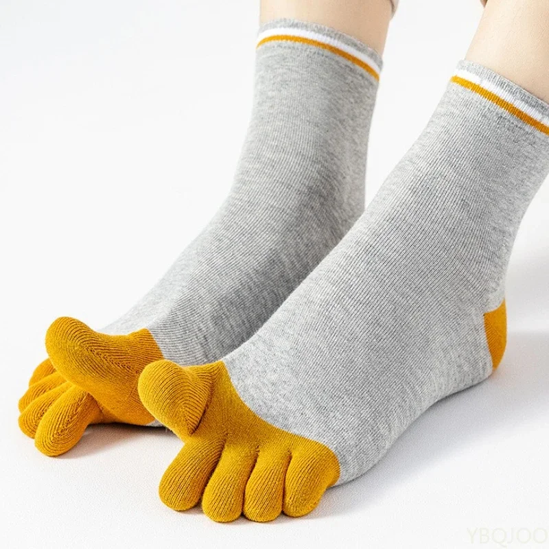 5足組 春秋のおしゃれなミッドレッグメンズ五本指ソックス 吸 - Toe Sock Split のレビューと価格