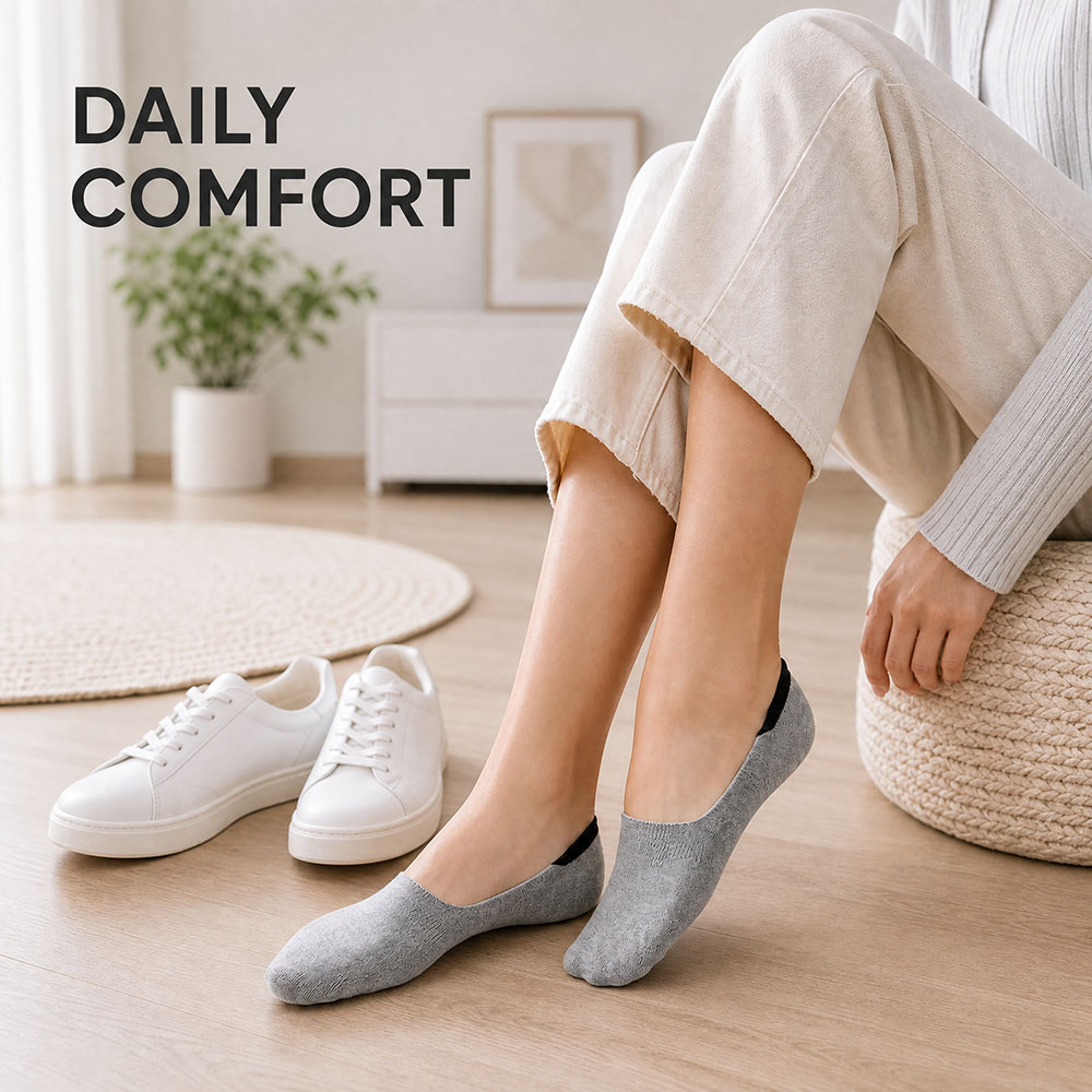 6足組 ユニセックス コットン ノーショーソックス 見えない - Invisibility Sock Loafer のレビューと価格