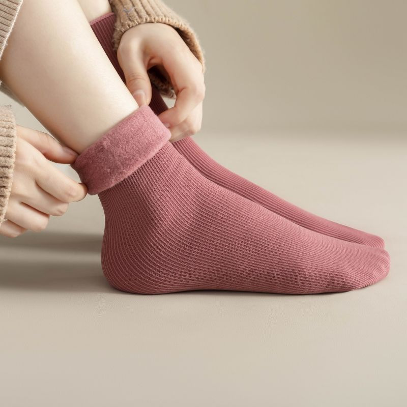 1-4 ペア暖かいフリース裏地付きミッドカーフソックスリブニ - Boot Sock Slouchy のレビューと価格