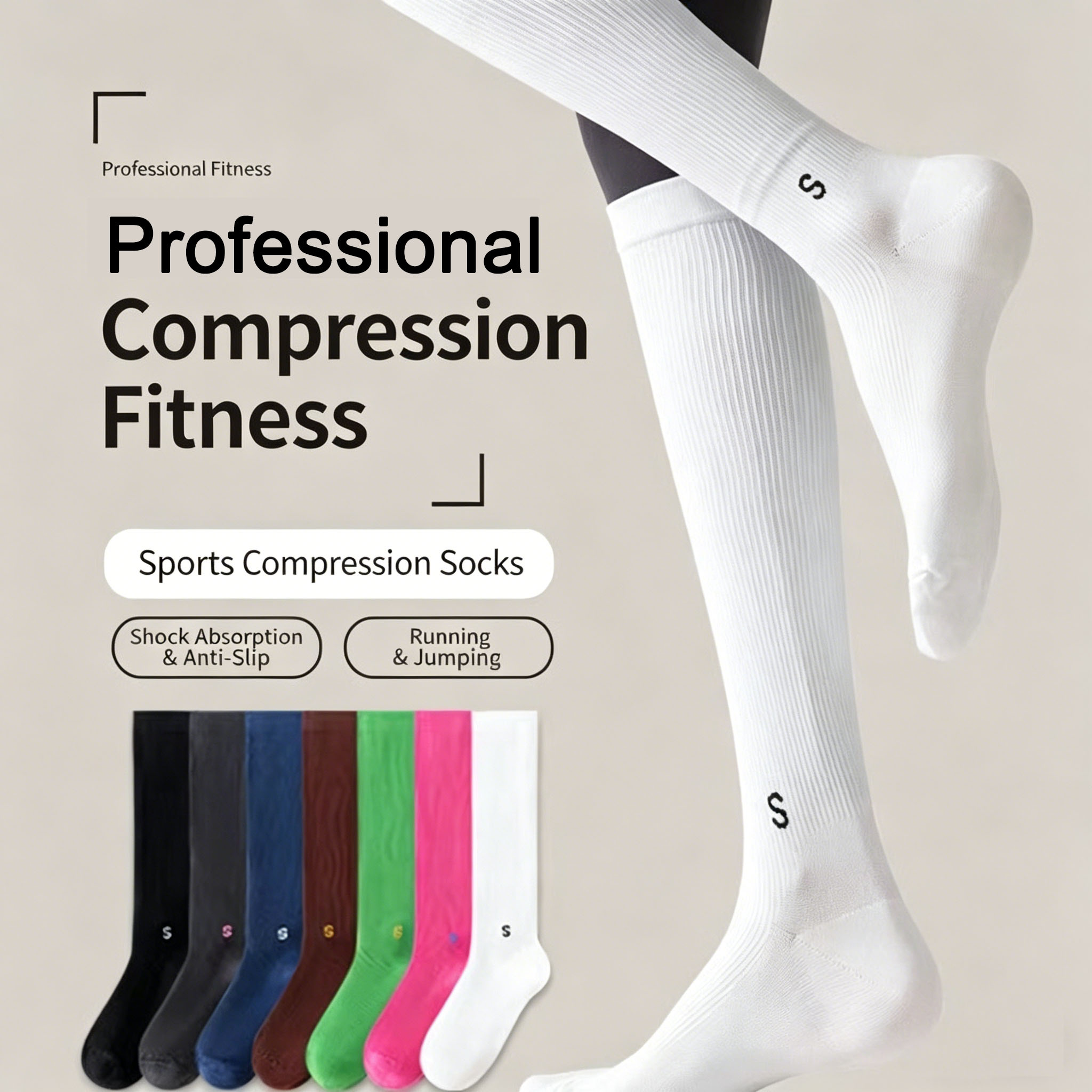 女性用プロスポーツ用圧縮ふくらはぎソックス、ランニング、縄跳 - Compression Sleeve Calf のレビューと価格