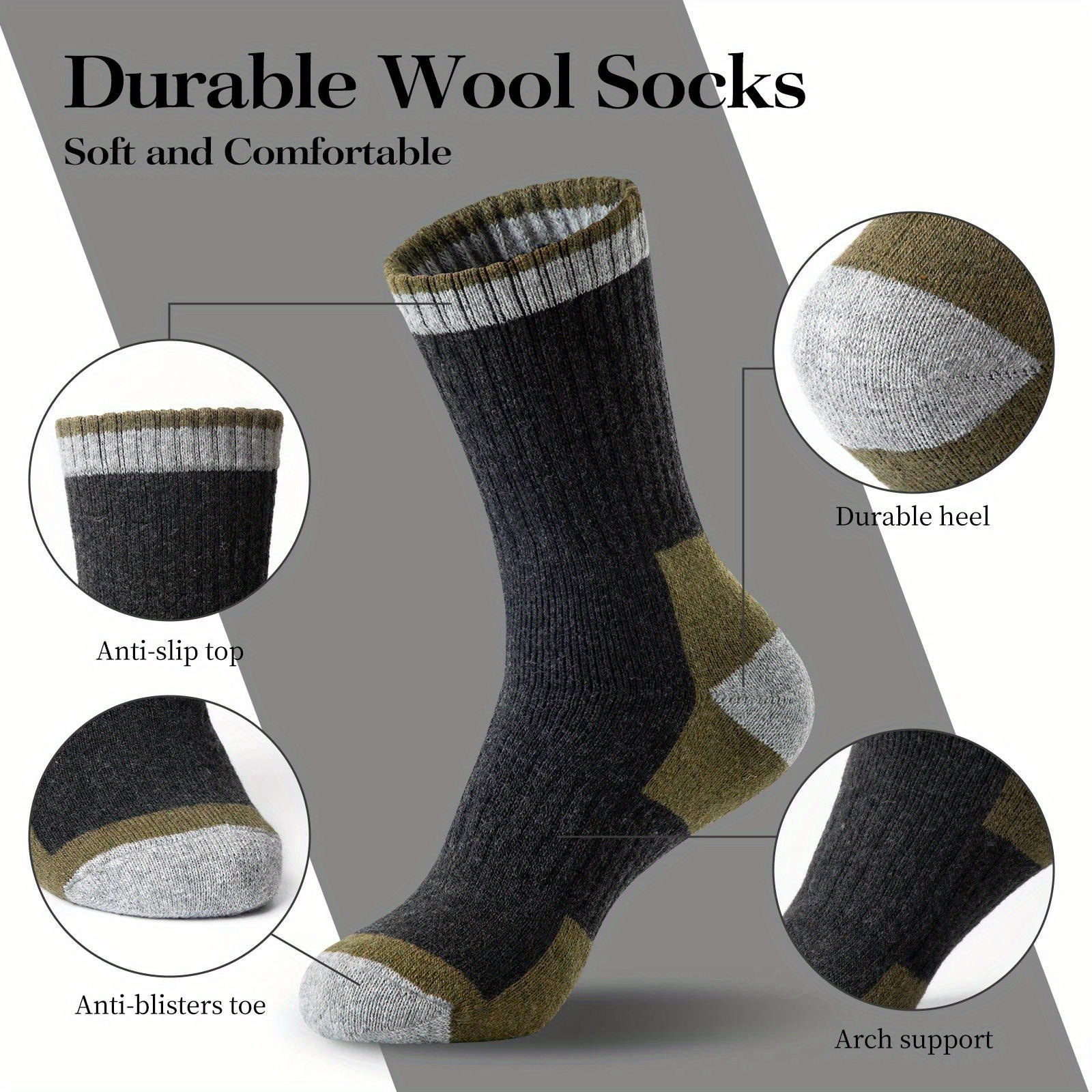 冬メリノウール靴下肥厚暖かい吸湿発散性ハイキング靴下男性女性 - Wool Hiking Sock のレビューと価格