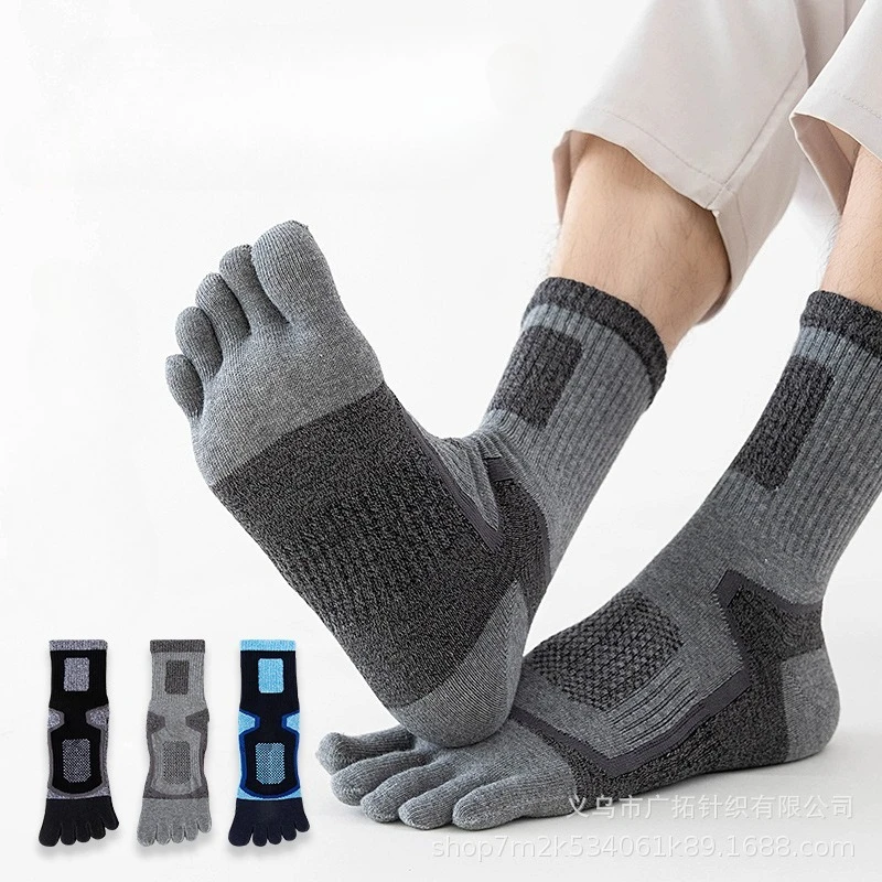 3足組 メンズ スポーツ 五本指ソックス 吸汗 防臭 秋冬  - Toe Sock Split のレビューと価格