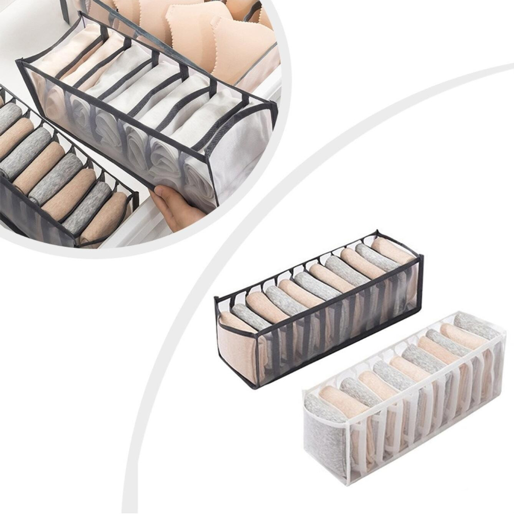 7グリッド下着収納オーガナイザー、靴下収納ボックス、折りたた - Sock Organizer Tray のレビューと価格