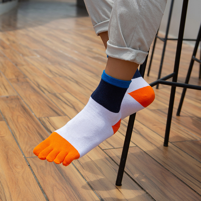 1/5ペア メンズ ファイブフィンガーソックス マルチカラー - Toe Sock Split のレビューと価格