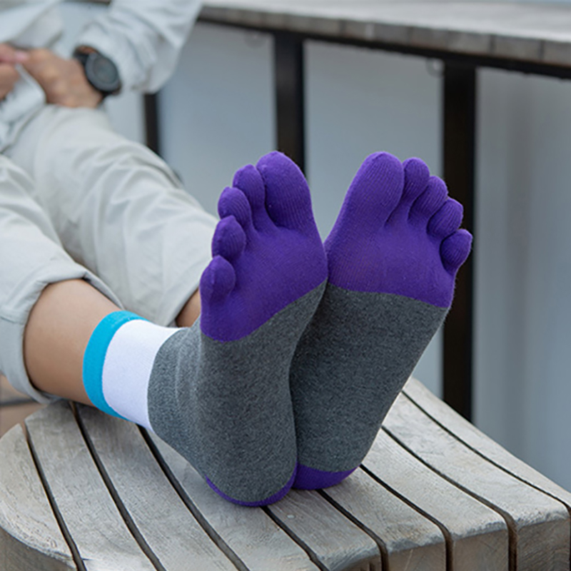 1/5ペア メンズ ファイブフィンガーソックス マルチカラー - Toe Sock Split のレビューと価格