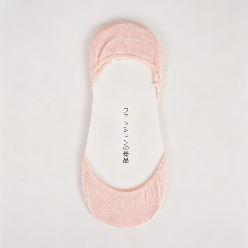 ライトピンクのコットン製ノーショーソックス、女性用、滑り止め - Invisibility Sock Loafer のレビューと価格