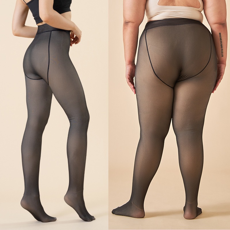 1-2 ペア不透明プラスサイズフリース裏地タイツ薄手のイリュ - Tights Pantyhose Sheer のレビューと価格