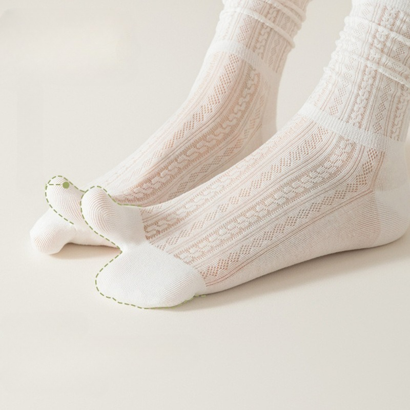 5 ペア分割つま先靴下女性綿夏メッシュ骨なし白綿の靴下通気性 - Toe Sock Split のレビューと価格