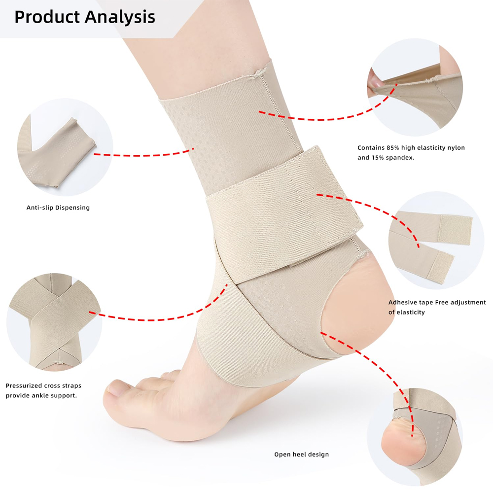 1 個調節可能な圧縮足首スリーブ女性男性腱鞘炎足首靴下腫れ痛 - Ankle Brace Sock のレビューと価格