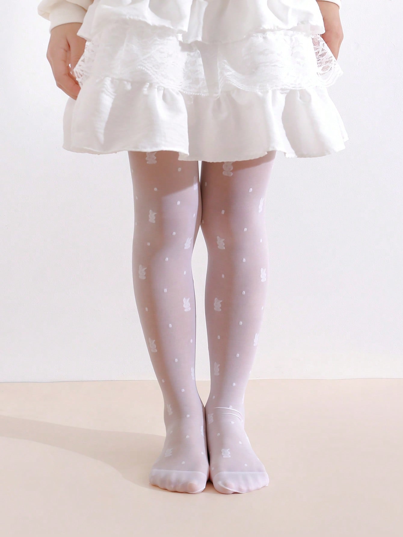 3 パック ガールズ ラビット プリント タイツ 0-14Y - Tights Pantyhose Sheer のレビューと価格
