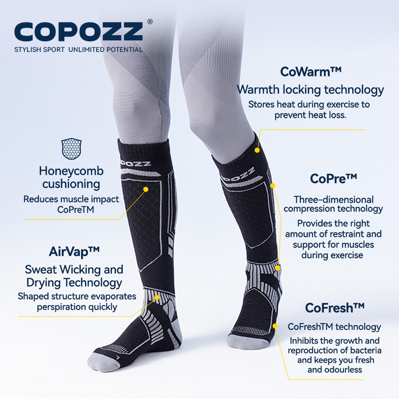 COPOZZ 新しい冬のスキーソックス男性女性サーマルメリノ - Thermal Sock Winter のレビューと価格