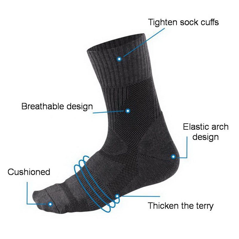 1 ペアメリノウール靴下冬の靴下男性女性厚い登山ハイキング靴 - Wool Hiking Sock のレビューと価格