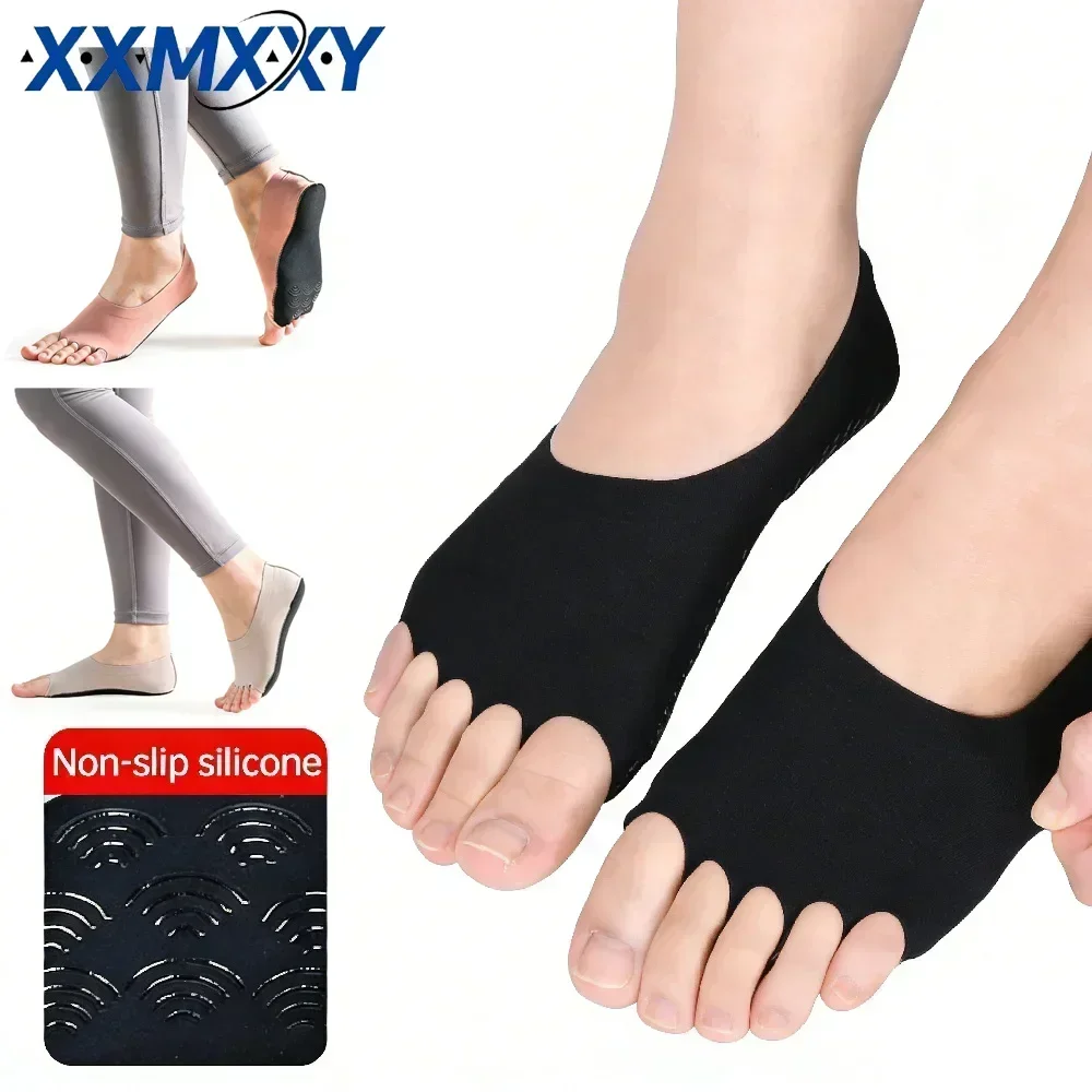 1 ペアのつま先なしヨガピラティスソックス、滑り止めグリップ - Grip Sock Yoga のレビューと価格