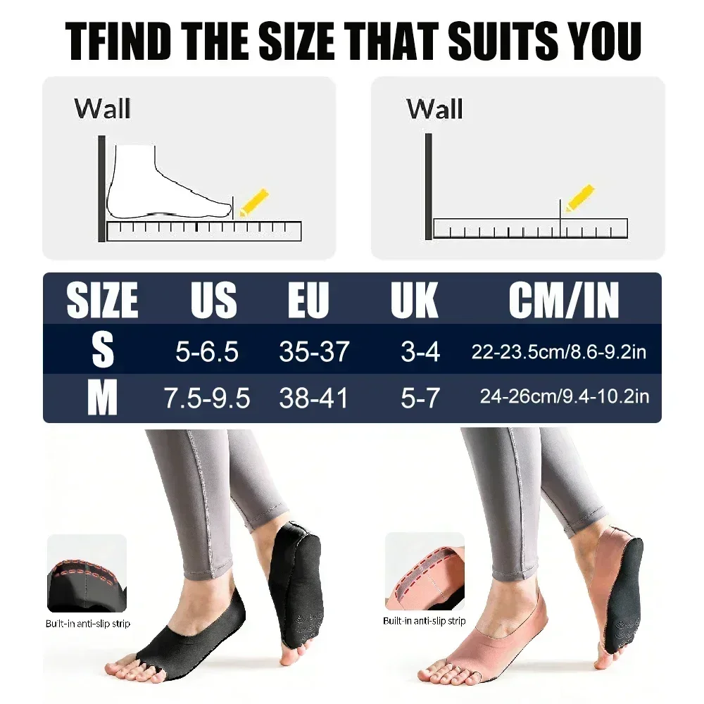 1 ペアのつま先なしヨガピラティスソックス、滑り止めグリップ - Grip Sock Yoga のレビューと価格