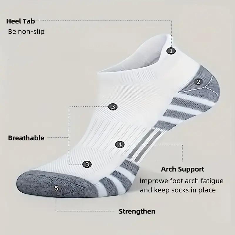 12 ペア男性通気性スポーツアンクルソックスアーチサポートデ - Ankle Brace Sock のレビューと価格