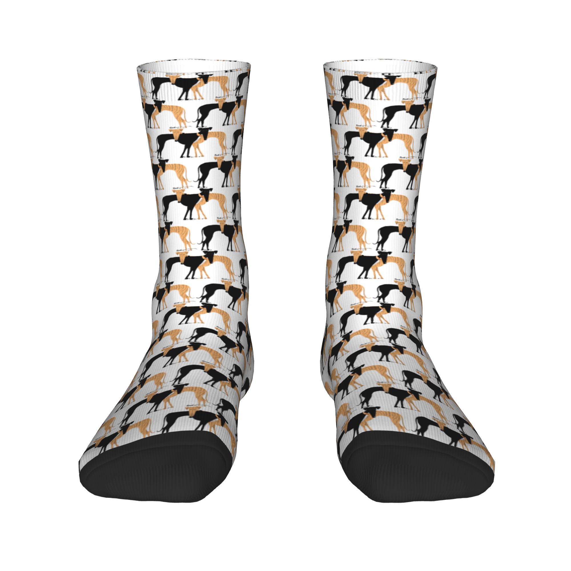 カスタムかわいいメンズグレイハウンド犬ドレスソックスユニセッ - Dress Sock Men のレビューと価格