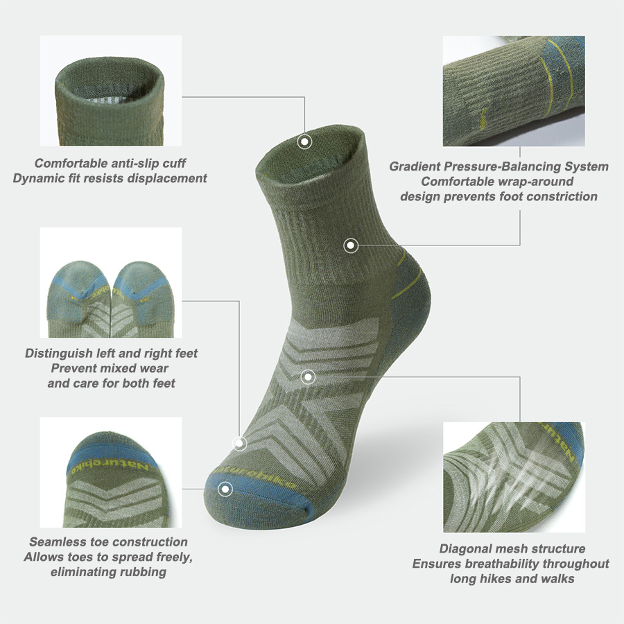Naturehike スポーツソックス男性用ソックスランニン - Wool Hiking Sock のレビューと価格