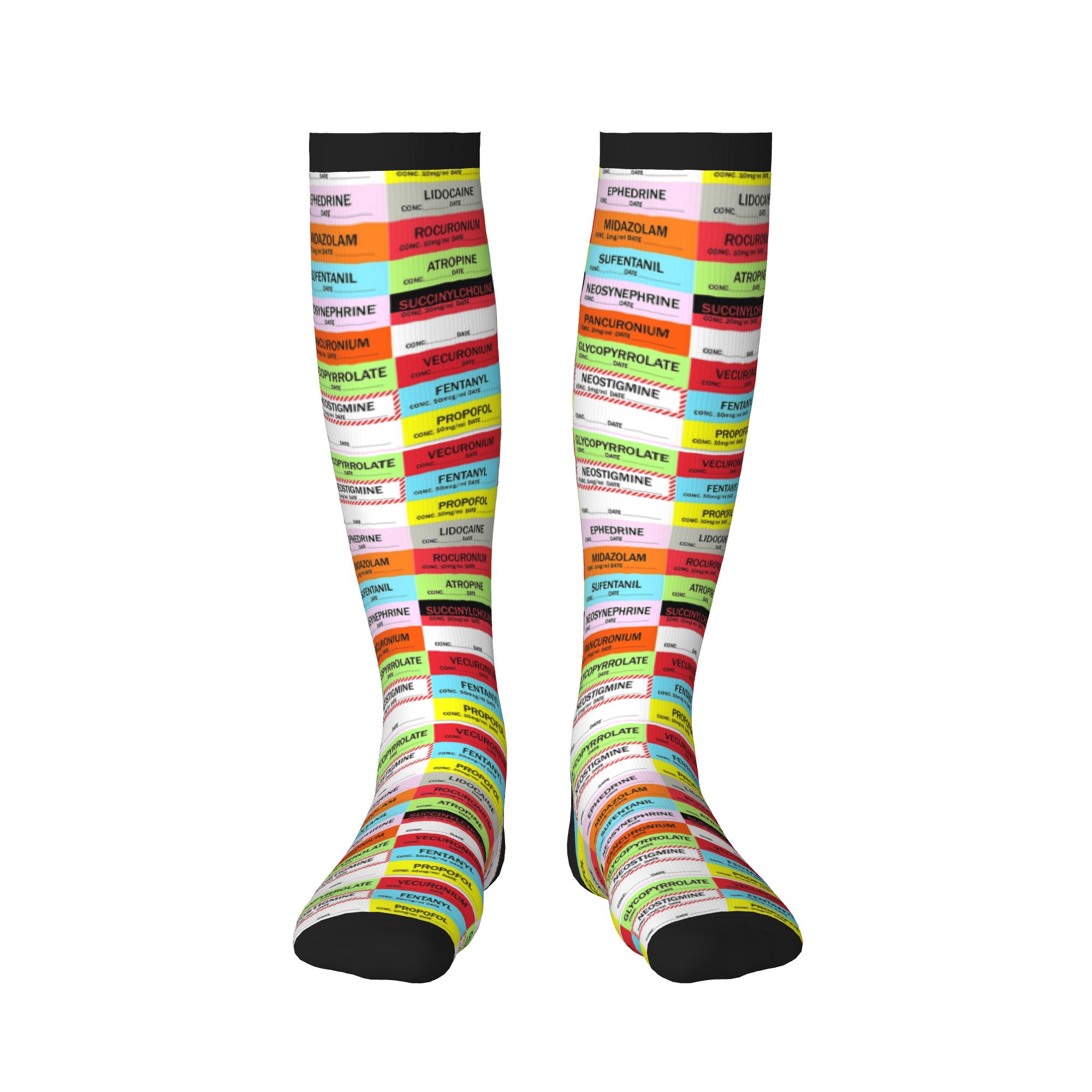ノベルティプリント麻酔薬ラベルソックスストレッチ夏秋冬ドクタ - Compression Sock Medical のレビューと価格