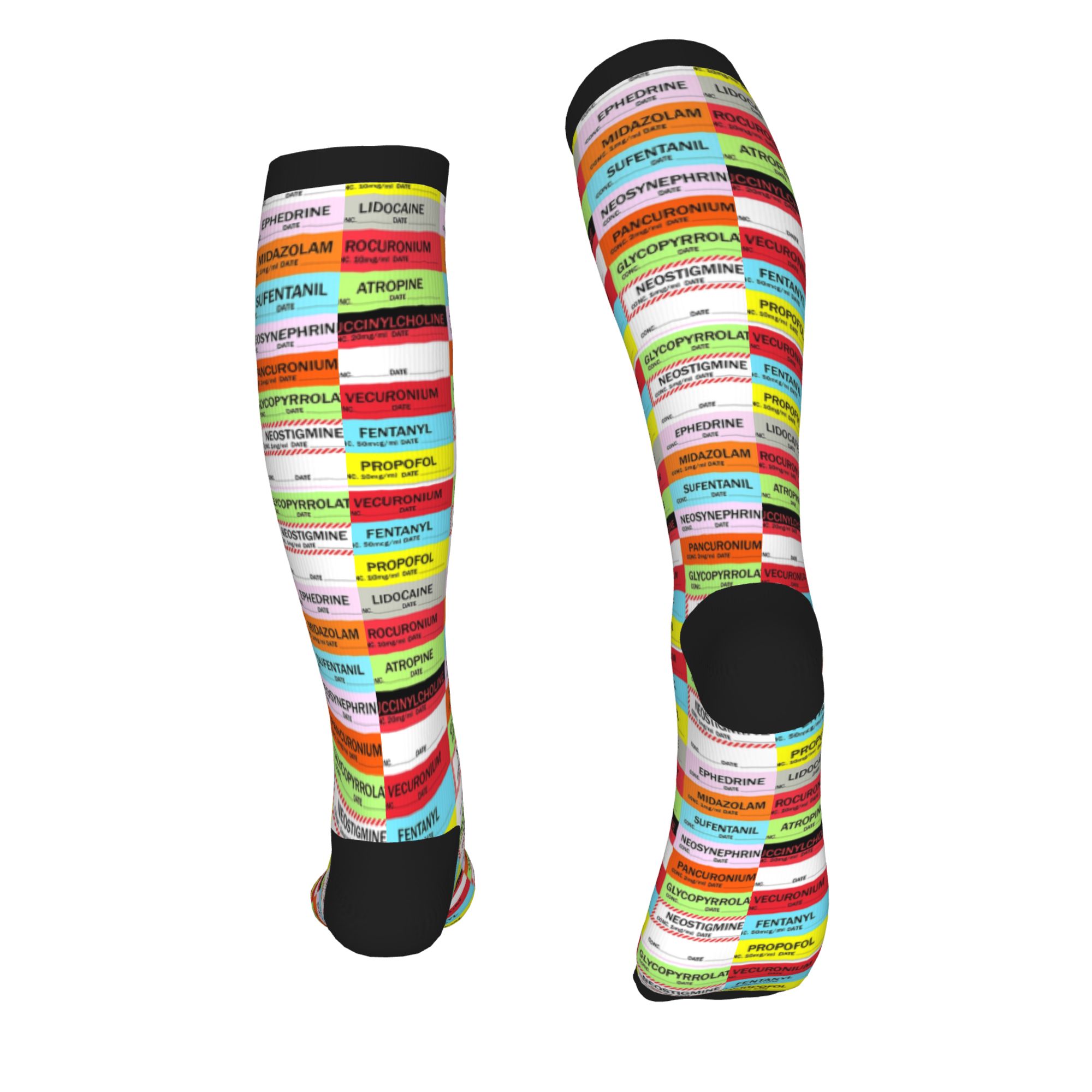 ノベルティプリント麻酔薬ラベルソックスストレッチ夏秋冬ドクタ - Compression Sock Medical のレビューと価格