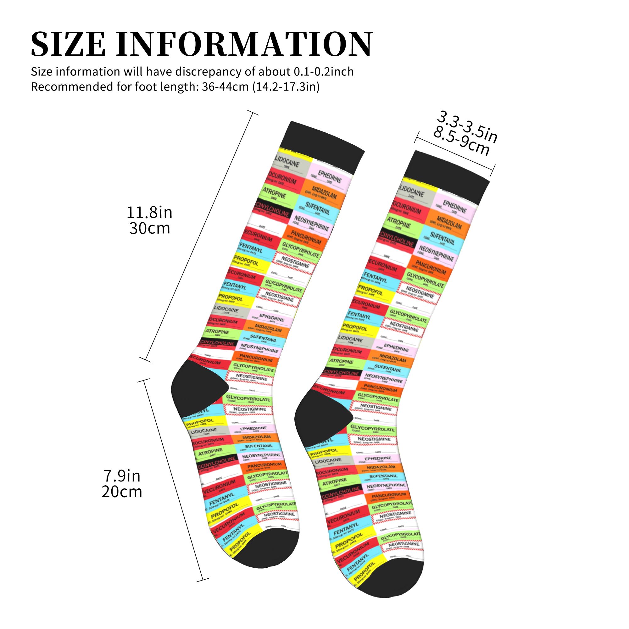 ノベルティプリント麻酔薬ラベルソックスストレッチ夏秋冬ドクタ - Compression Sock Medical のレビューと価格
