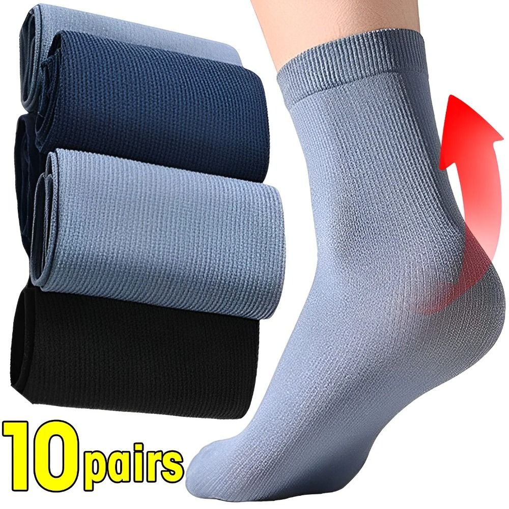 10 ペアカジュアル通気性男性アイスシルクソックスソフト弾性 - Silk Sock Bamboo のレビューと価格