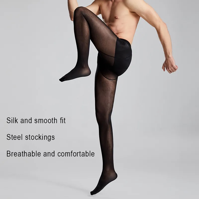 プラスサイズ男性用セクシーな透ける黒の春・秋用薄手スポーツバ - Tights Pantyhose Sheer のレビューと価格
