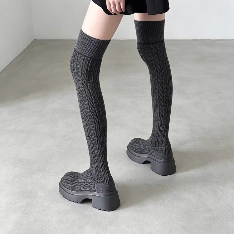 オーバーニーソックスブーツ 2026秋冬新作 ハイニットスト - Knee High Sock Women のレビューと価格