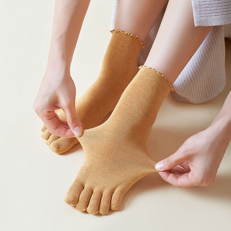 1/5ペア コットン レディース ファイブフィンガーソックス - Toe Sock Split のレビューと価格